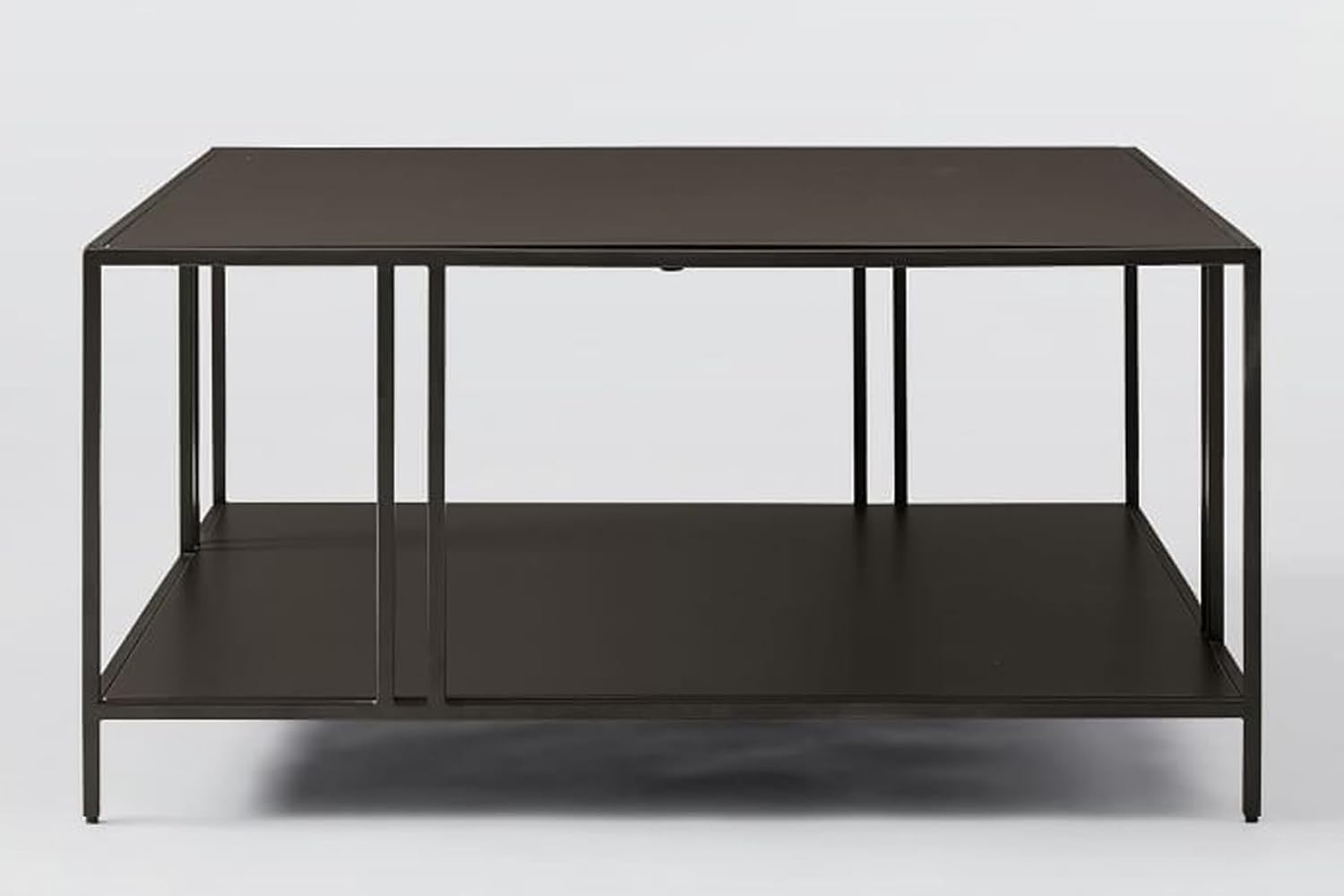 2 Tiers Black Coffee Table - A Modern Living Room Piece for Home Office, Easy Assembly, 31.5” Square Center Table with Black Tabletop and Storage Shelf - Image 2
