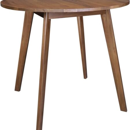 Genuine 100% Hardwood Round Dining Table - Hand-Wiped Walnut