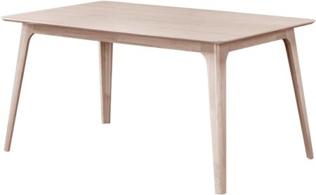 60" Rectangle Wood Dining Table, White Ash