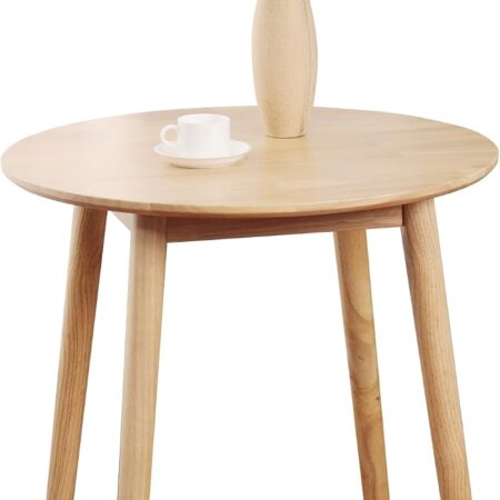 28.3" Small Round Dining Table for 2,Wooden Space-Saving Kitchen Dinner Table Rustic Wood Dining Table Mid Century Modern Kitchen Table