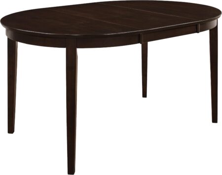 Asian Hardwood & Okoume Veneer - Oval Extendable Dining Table with 18-Inch Extension Leaf - Home Kitchen - 60-Inch - -