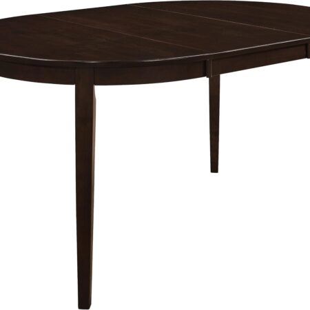 Asian Hardwood & Okoume Veneer - Oval Extendable Dining Table with 18-Inch Extension Leaf - Home Kitchen - 60-Inch -  -