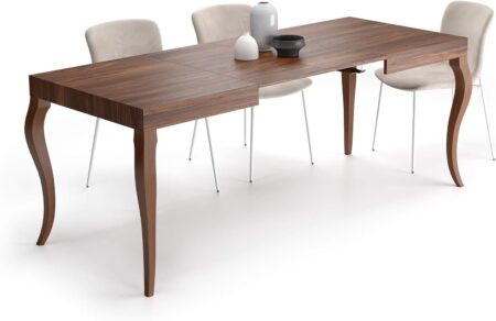 Extendable Dining Table, 47.2(78.7) x30.5 in, Walnut, Made in Italy