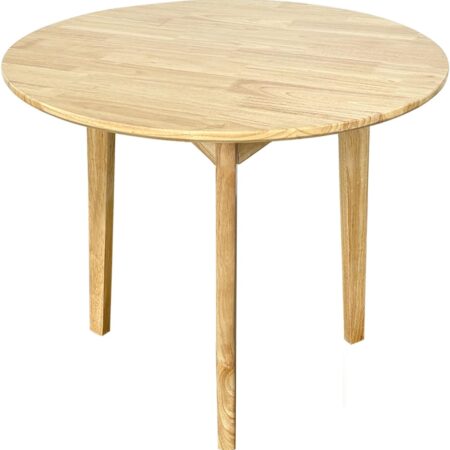 Round Solid Dining Table for 2-4 People, Wooden Kitchen Table for Small Space, Easy Assembly (Natural, 31.5"/80cm)