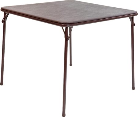 33.5" Square Folding Multipurpose Card Table with Padded Vinyl Top, Portable Folding Game Table for 4 Players, Brown
