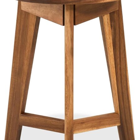 Solid Acacia Round Side Table, Natural Finish